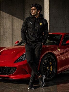 PUMA X SF SCUDERIA FERRARI RARE Street Softshell Hoodie Full Zip Black SZ XL